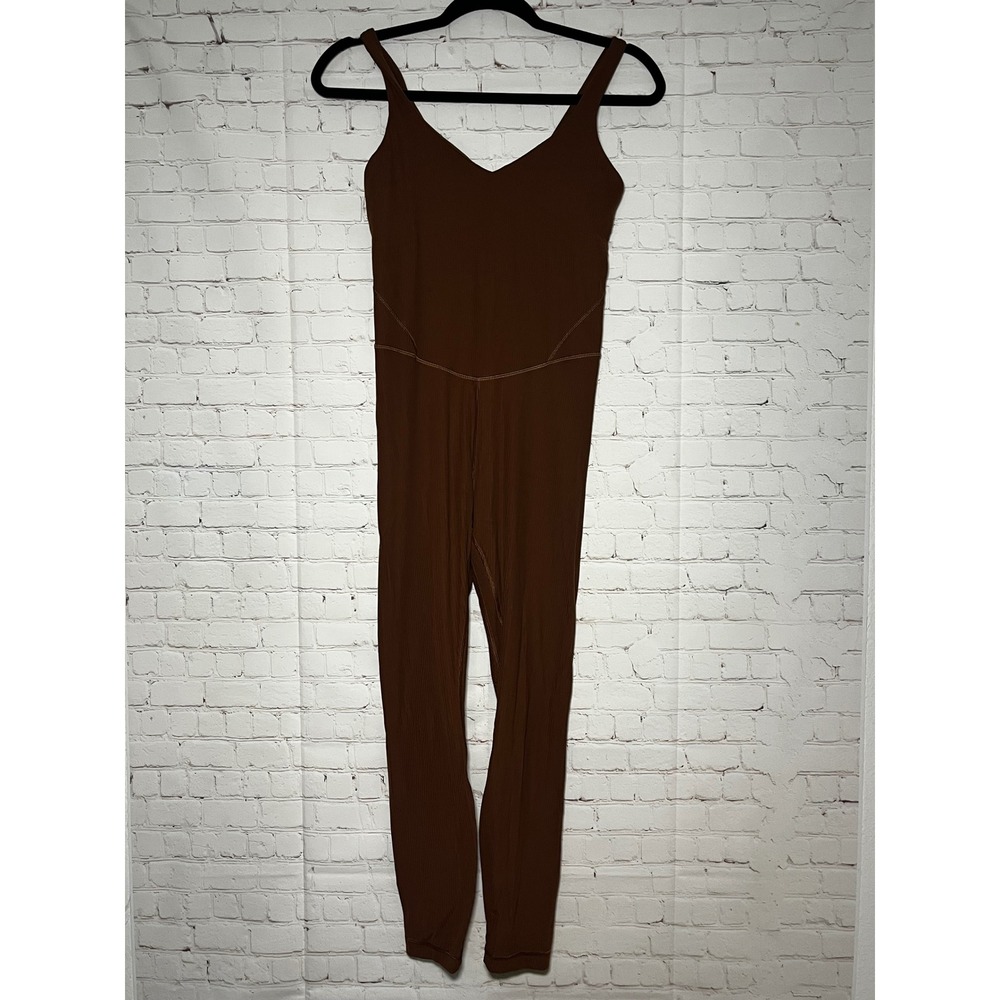 Lululemon Align Bodysuit Brown Java Ribbed V Neck… - image 3